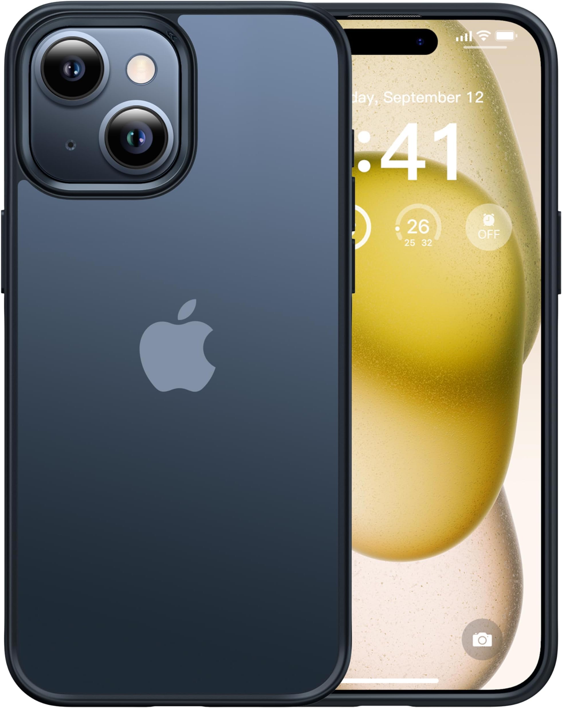 CASEKOO for iPhone 15 Case Armor Shockproof [Upgraded Military Grade Protection] Anti-Scratch Bumper Hard Phone Case, (Anti-Fingerprint) Matte Translucent Protective Cover for iPhone 15 (6.1''/Black)