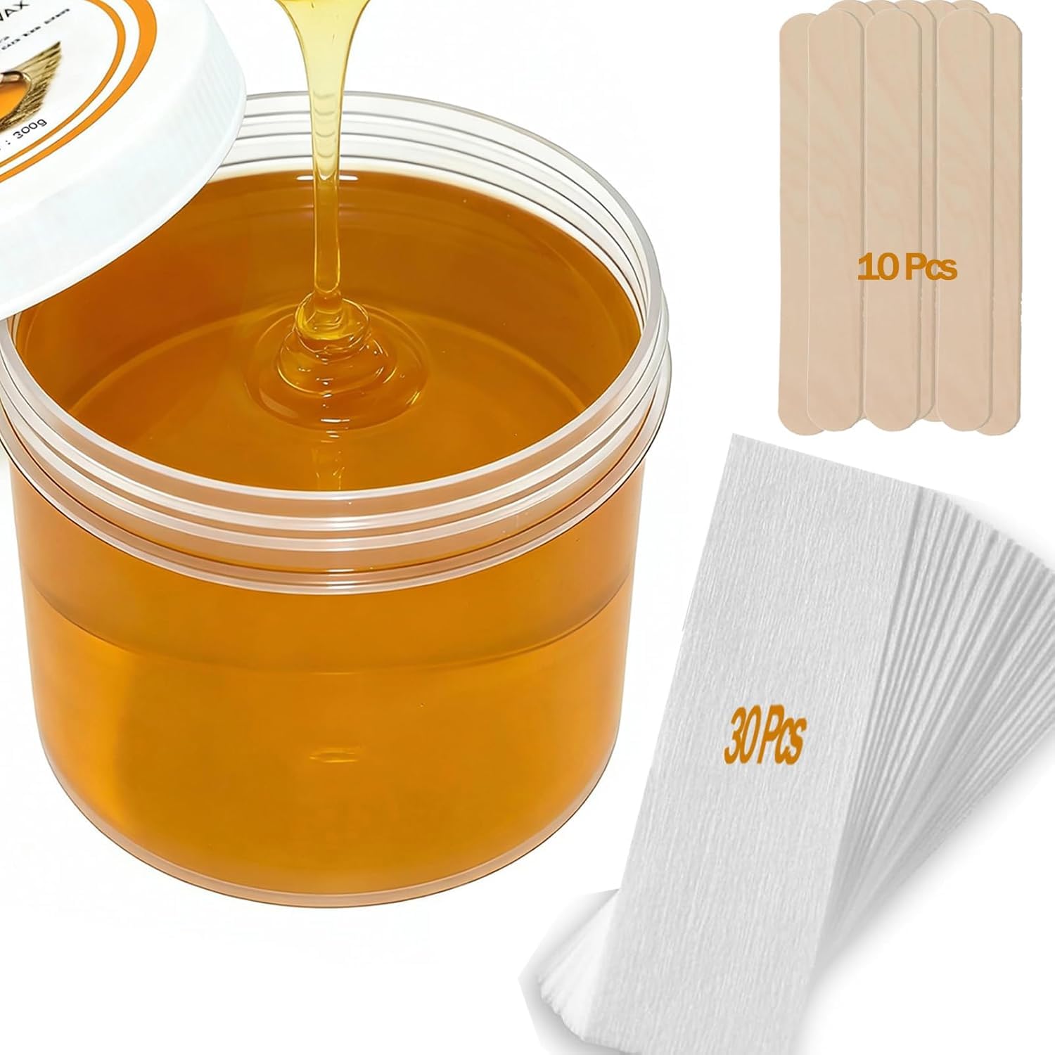 300g Sugar Wax Sugaring Paste Kit for Legs Back Arms Chest Underarms Eyebrow Body Hair Removal - with
