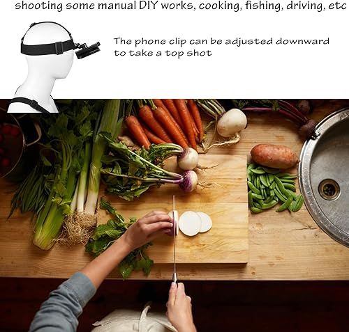 Miniatura 4 de Chaleco de arnés de montaje en el pecho del teléfono y soporte de clip para correa de cabeza para POVVLOG, compatible con iPhone, Samsung, GoPro