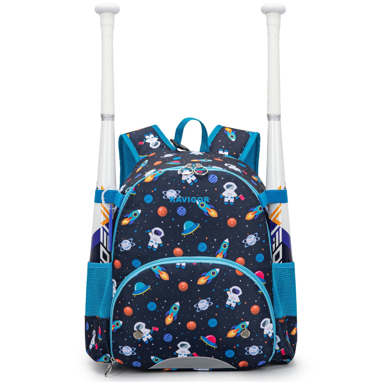 KAVIGOR Youth Tball Baseball Backpack, Lightweight Softball Bag with Shoes Compartment & Name Tag, Reinforced Zippers & Seams
