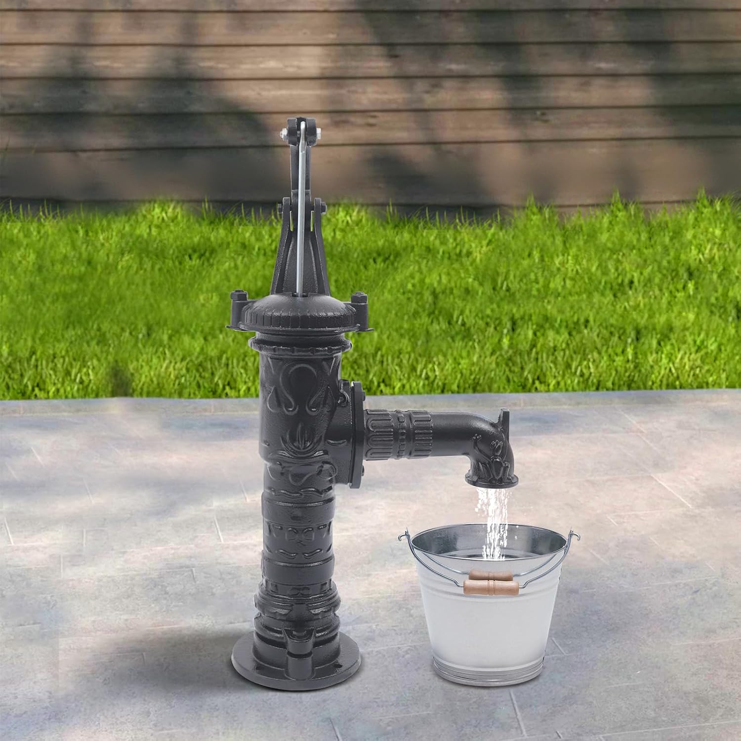 26.38'' Cast Iron Pitcher Pump, Antique Manual Water Pump Cast Iron Well Water Pitcher for Outdoor Yard Garden Pond, Farm Irrigation