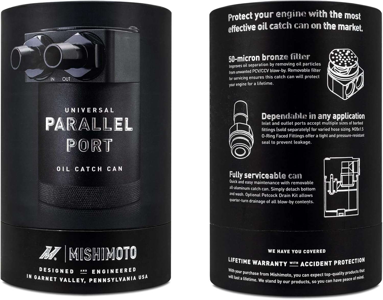 Mishimoto MMBCC-CIV-22P Baffled Oil Catch Can PCV Side, Compatible with Honda Civic, 2022+