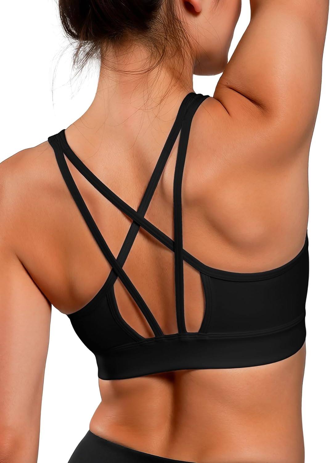 Yvette Lightweight Crisscross Back Sports Bra for Women, Breathable Yoga Tank Top with Removable Pads for Workout & Fitness