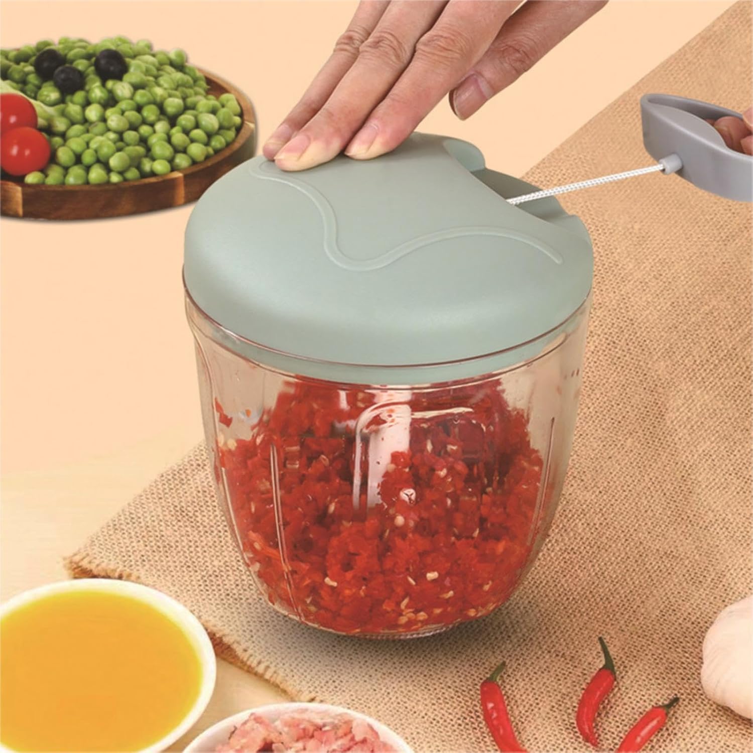 900ml Extra Large Manual Food Chopper Vegetable Chopper