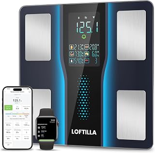 LOFTILLA CS20T Smart Body Fat Scale: 14 Metrics, 5.4" Large Display, App Sync, 400lb Accurate BMI Scale for Fitness