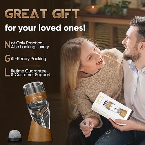 Miniatura 6 de ZORTUNG Aireador de vino con colador para soporte de sedimentos difusor de bolsa de viaje filtro de airarator aireadores para verter airrater para