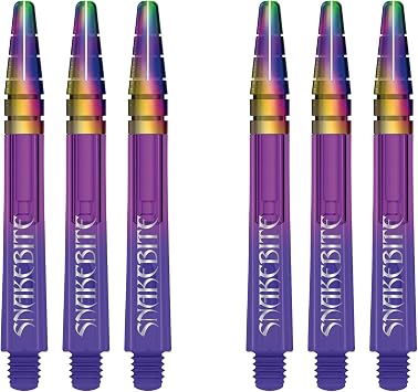 RED DRAGON Peter Wright Snakebite Nitrotech Purple Ionic Dart Stems - 2 Sets per Pack 6 Stems in Total