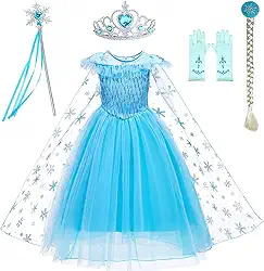 GZ-LAOPAITOU Vestido Elsa Frozen Elsa para meninas, roupas de fantasia de princesa para meninas