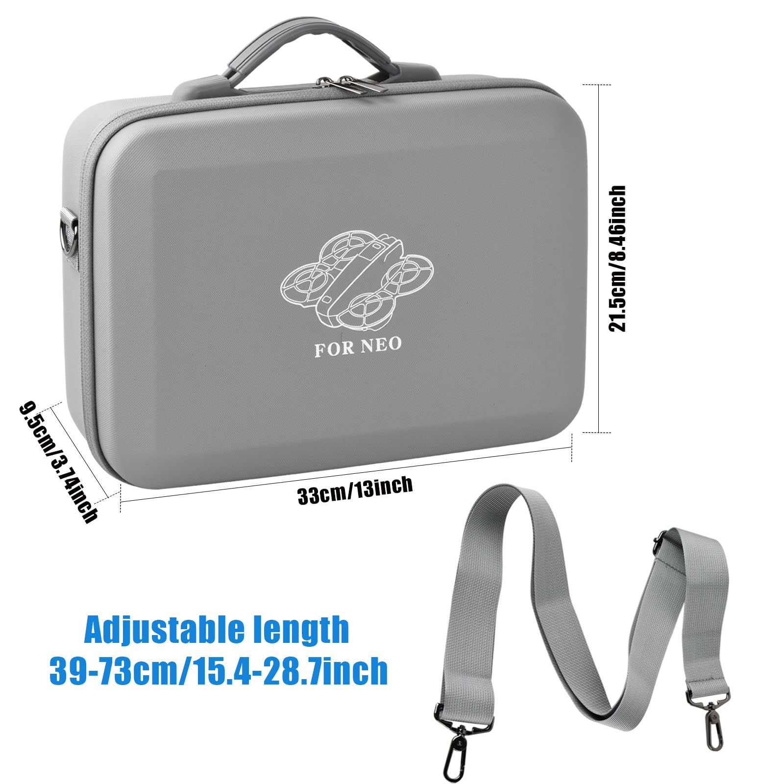 Tasche für DJI neo, Flip Tasche für Dji Neo Fly More Combo mit Tragegriff und Doppelreißverschluss, Tragetasche für DJI Neo Kompatibel mit der RC-N3/N2-Fernbedienung Wasserdicht Stoßfest sturzsicher