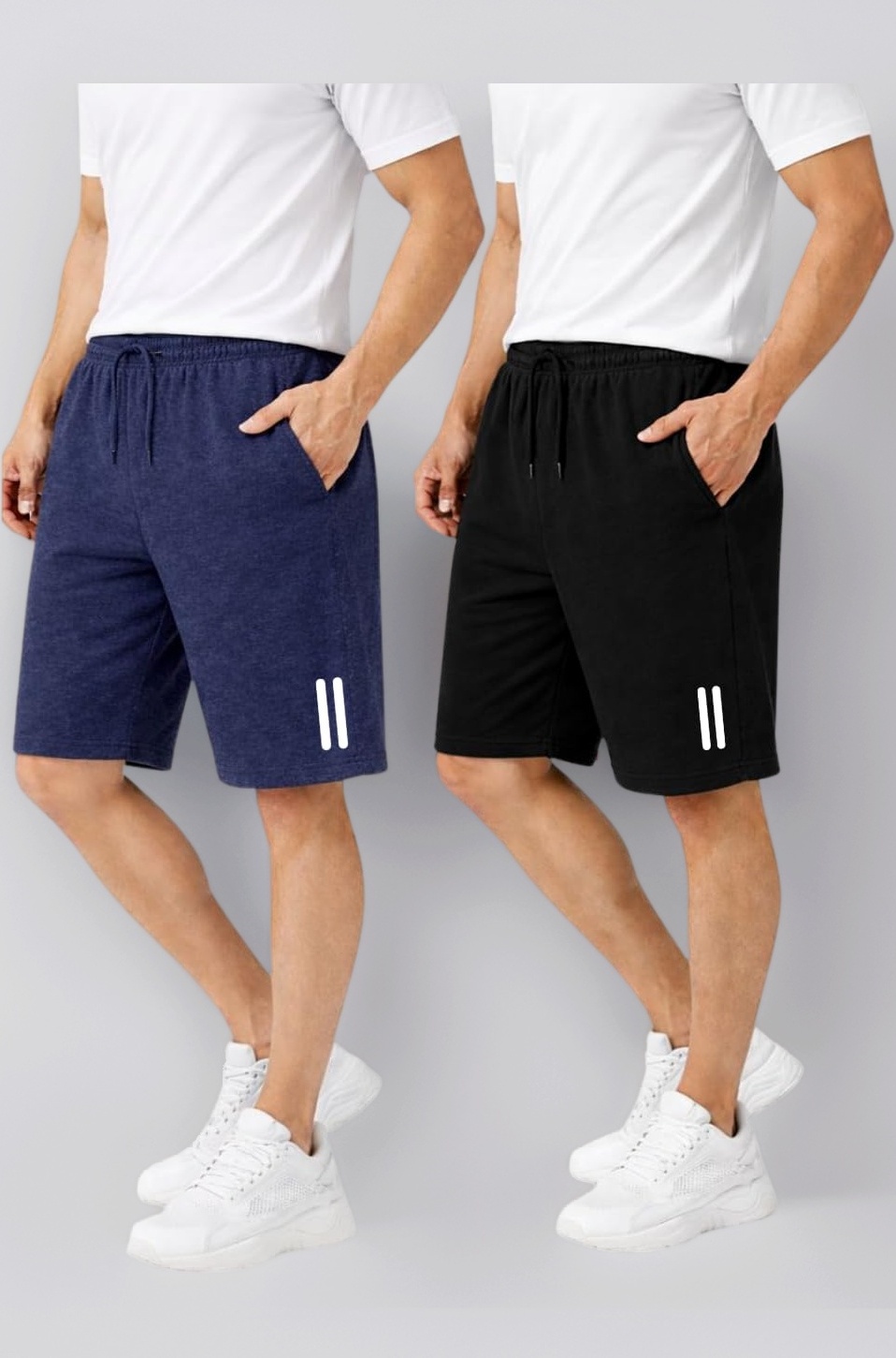 Buy KART BLACK Plus Sizes Men's Cotton Knee Length Shorts (M,L,XL