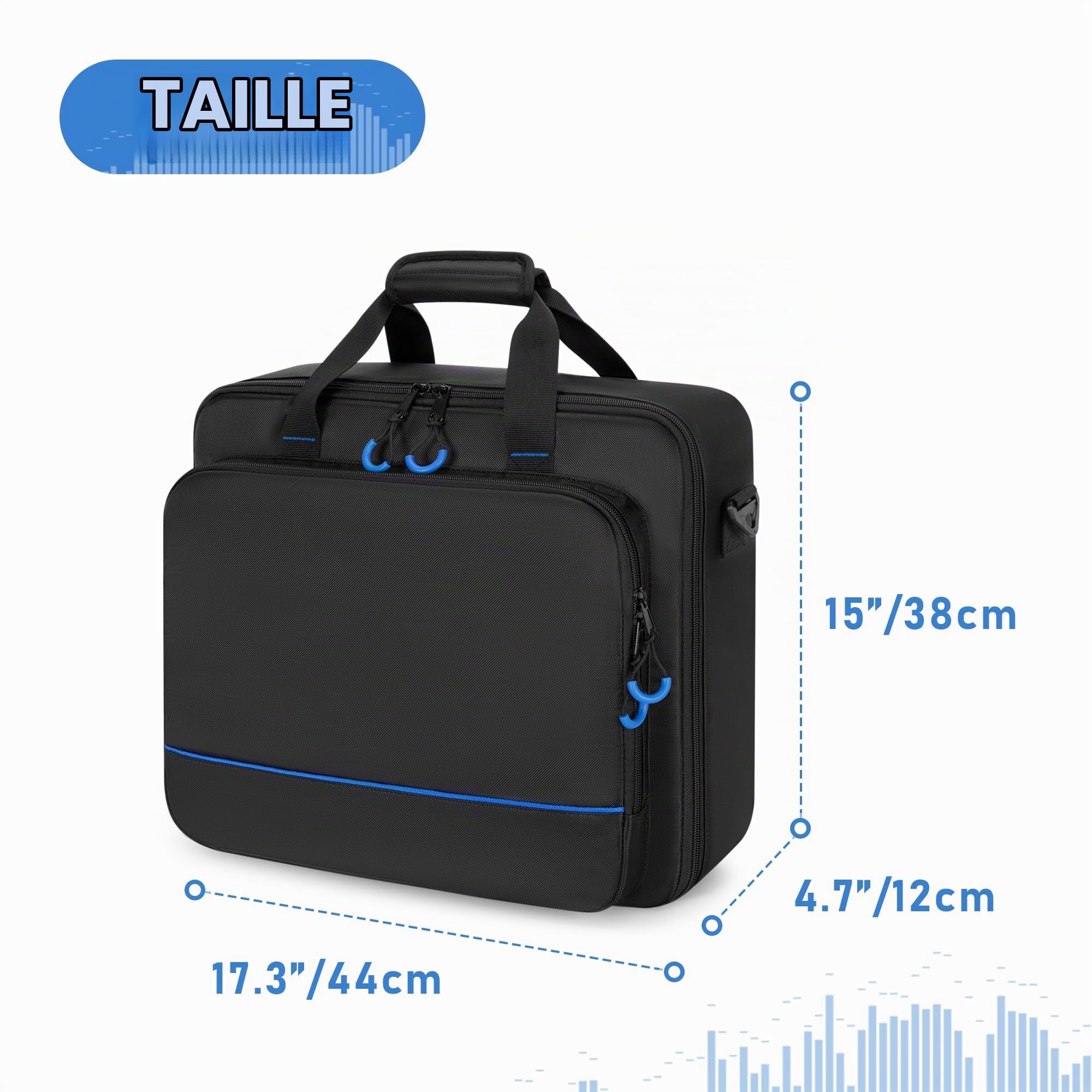 PGmoon Sac pour Mixeur Audio Compatible avec Mackie ProFX12v3/ProFX10v3 | Sac de DJ Mixeur avec Rembourrage Épais pour Équipement et Accessoire, Noir