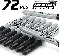 Vista 2 de Permanent Markers Ultra Fine Tip, Bulk Pack Of 72 Count Black Permanent Marker Set, Quick-Drying Ink, Works On Plastic, Wood, Stone, Metal And Glass