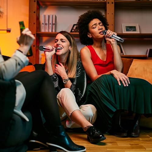 Miniatura 8 de TONOR Sistema de Micrófono Inalámbrico, Micrófonos Inalámbricos Profesionales de Karaoke de Metal, Juego de Micrófono Dinámico de Mano con Receptor
