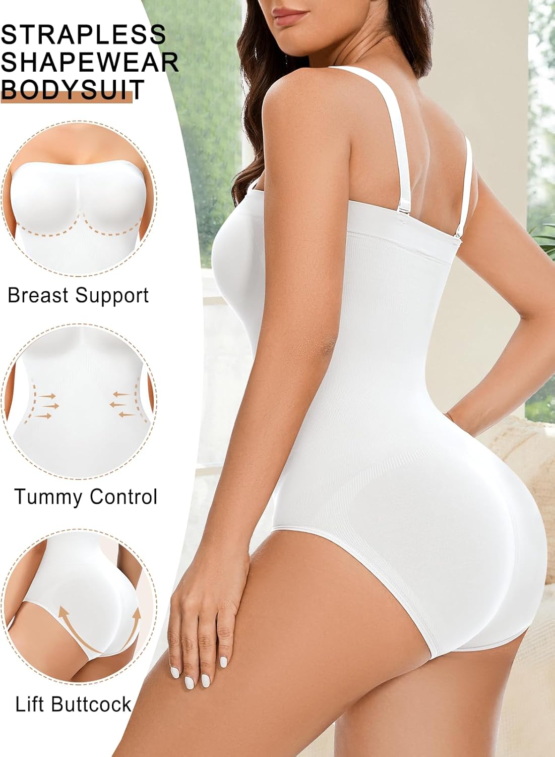 Strapless Shapewear Bodysuit - Tummy Control & Seamless Tank Top for Women - Image 2