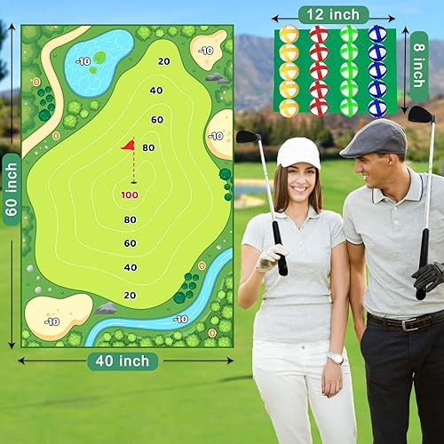 Miniatura 5 de Battle Golf Game Chipping Mat - 37pcs Sticky Golf Pro Games Practice Mats Indoor Outdoor Games for Adults Family Kids Battle Golf Royale Game Play