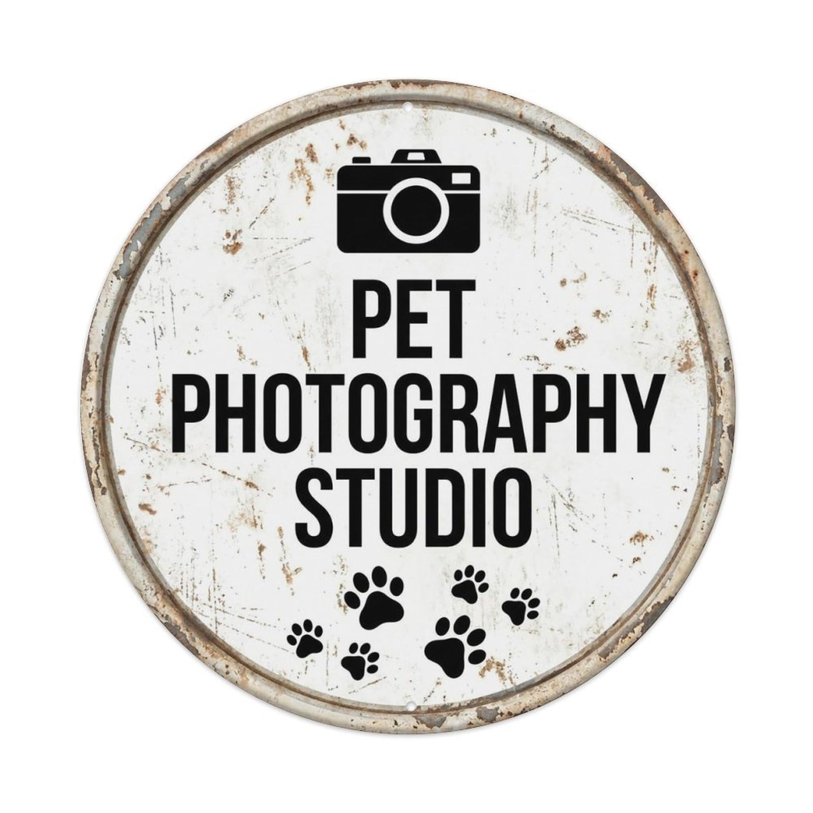 Vintage Pet Photography Studio Decor Metal Tin Sign