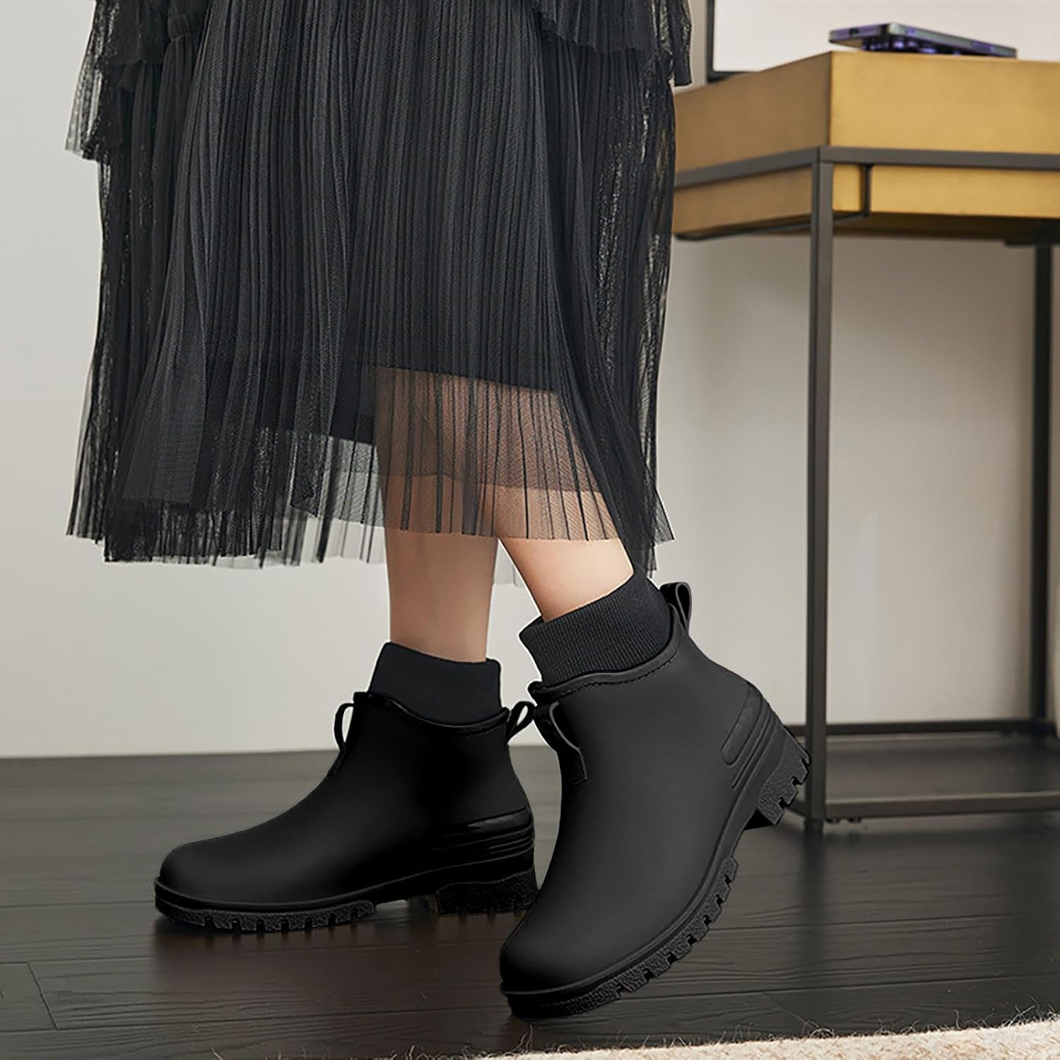 Rain Boots For Women Waterproof Non-Slip Fashion Ankle Booties Wide Width 2025 Lightweight Fishing Gardening Outdoor Work Shoe
