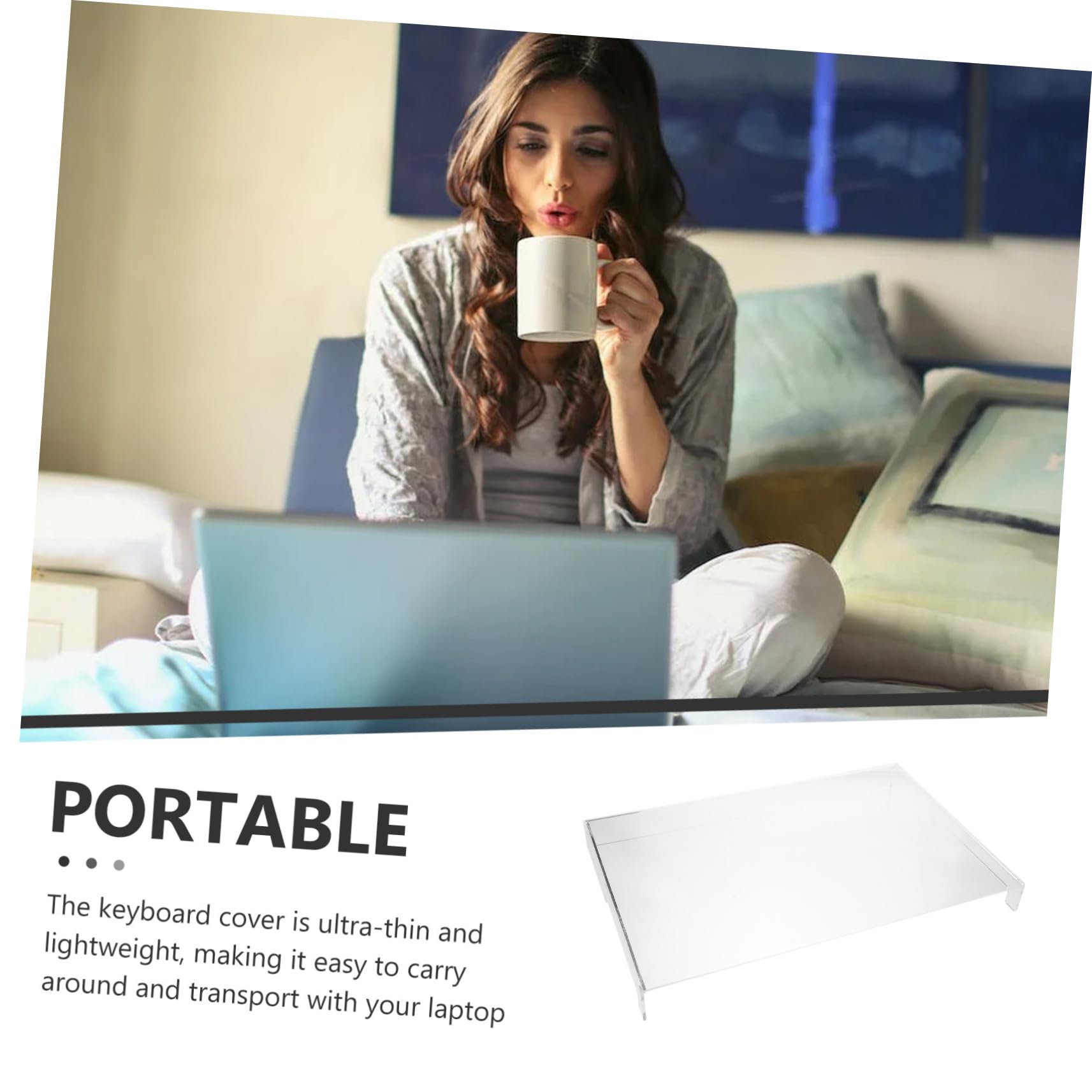 Copertura Tastiera Portatile in Acrilico Trasparente per Laptop 17,3 Pollici, Ultra Sottile, Facile da Pulire, Protezione Antipolvere per Ufficio