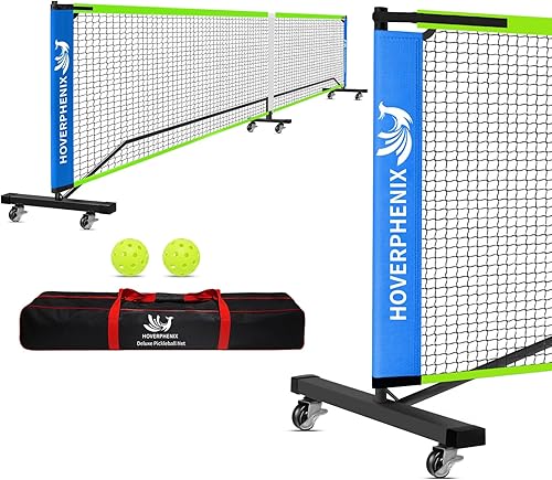 Red de pickleball de tamaño reglamentario de 22 pies para entrada, pelotas al aire libre y bolsa de transporte portátil, marco de acero resistente a