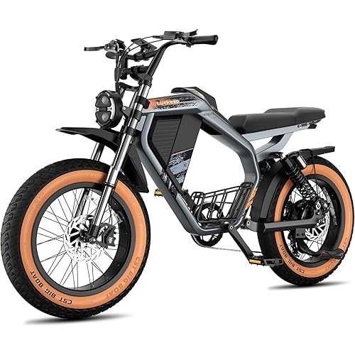 M5 Electric Bike for Adults/Teen, 2000W/2500W Peak Motor, 37.5/32 MPH, 48/52V, 15AH-40AH Dual Battery, 80/160 Miles 20" Fat Tire Electric Dirtbike, City Moped Electric Motorcycle for Adults