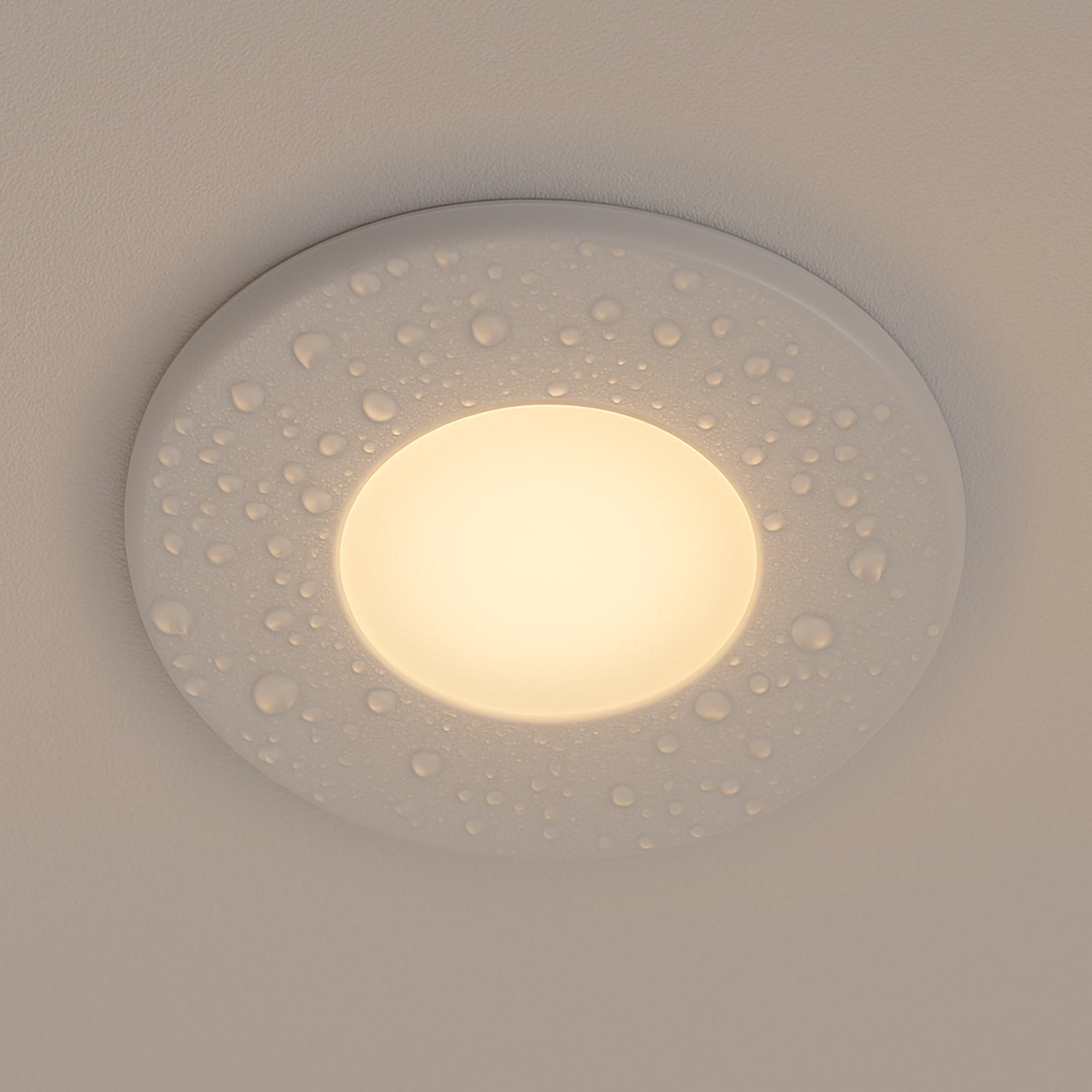 linovum 10 Stück Einbaustrahler Rahmen IP65 rund weiß matt Einbaurahmen für Bad Dusche Küche Decke Einbauleuchte ohne Leuchtmittel