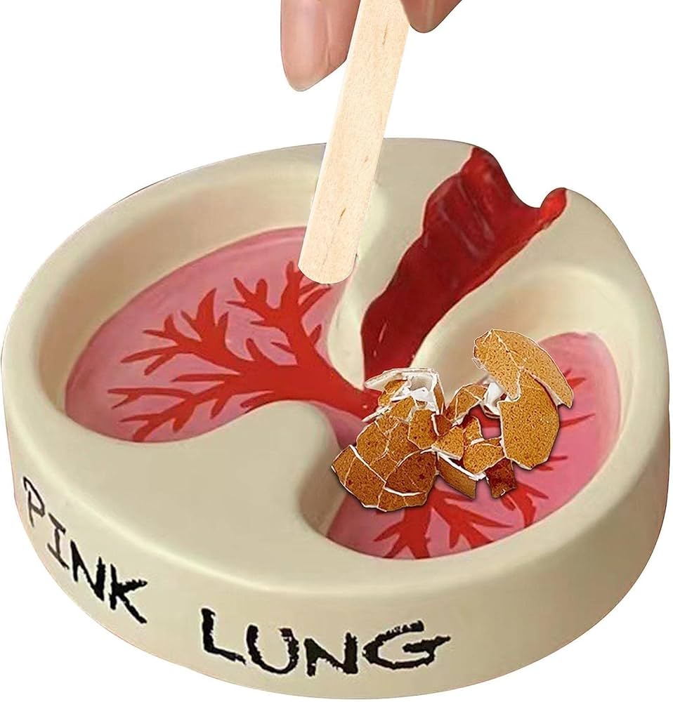 Amazon.co.jp: ピンク肺灰皿 - 肺の形の灰皿 - ユニークな樹脂