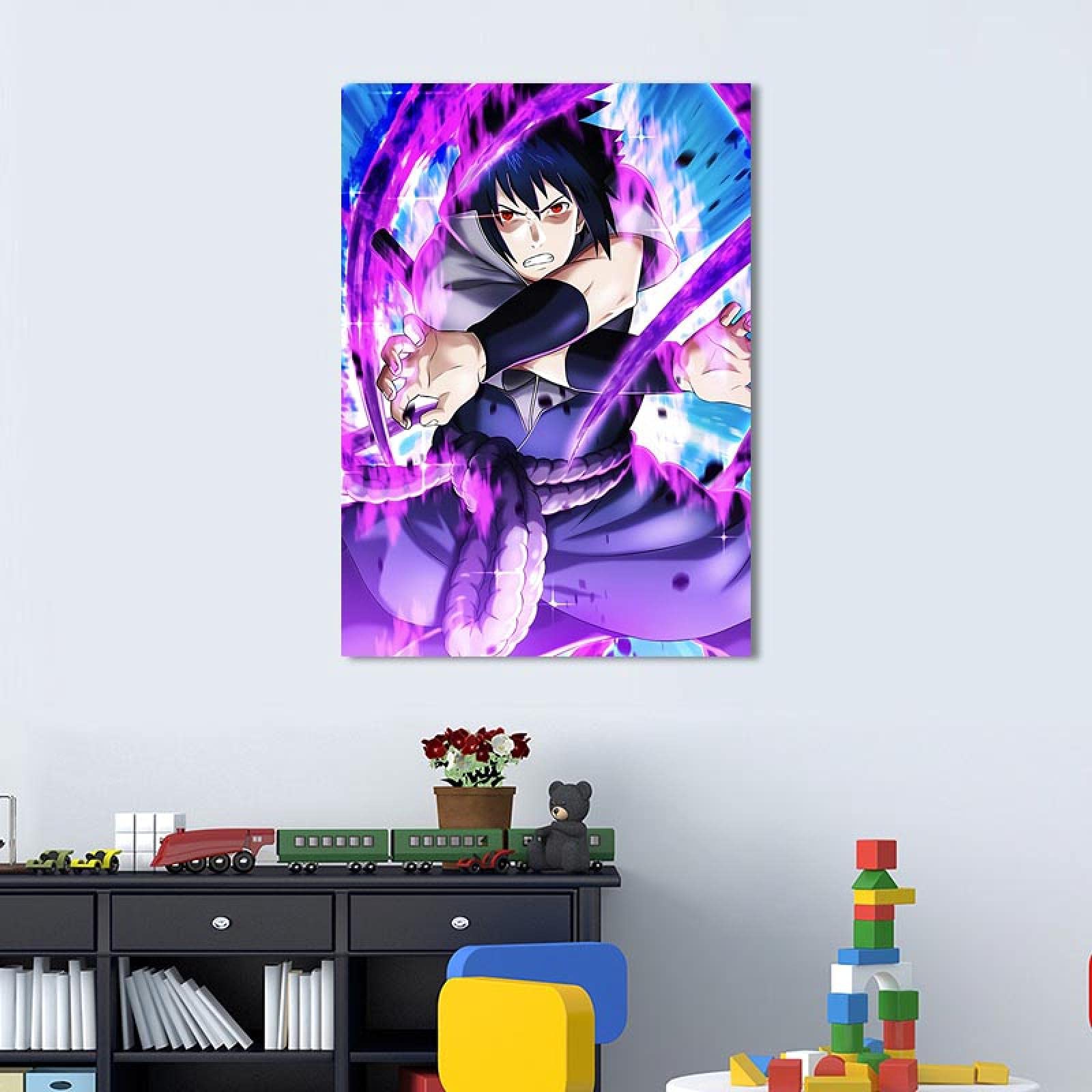 Zyangcc Sasuke Uchiha - Póster de anime Ninja para sala de estar