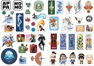 Avatar: The Last Airbender Tech Reusable Vinyl Stickers for Laptop, Tablet, Phone and Console - Official ATLA Product - Water, Land, Fire & Air (4 Sheets)