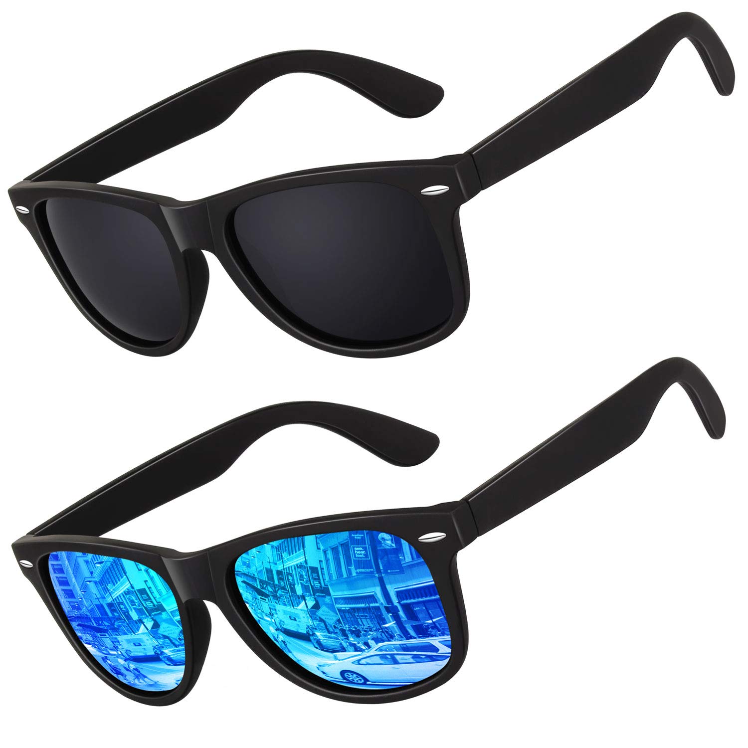 LINVOPolarized Sunglasses for Men Driving Sun glasses Shades 80's Retro Style Design Square