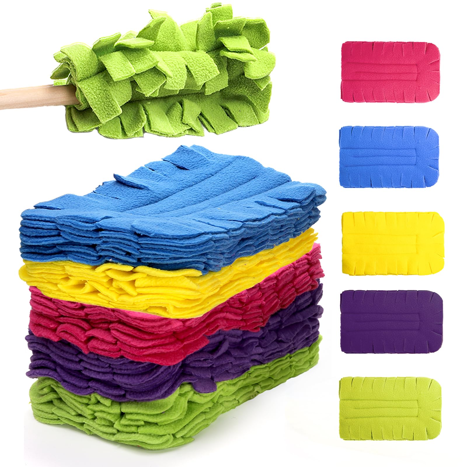 WRINGKIT 15 recambios reutilizables para plumero, almohadillas de forro polar resistentes de 360°, compatibles con plumero de mano Swiffer, para limpiar techos, ventiladores, maderas duras, ventanas,