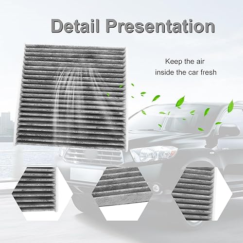 Miniatura 4 de CP182 (CF11182) Reemplazo para filtro de aire de cabina Honda Premium incluye carbón activado, filtro de aire de cabina Fresh Breeze reemplazo para