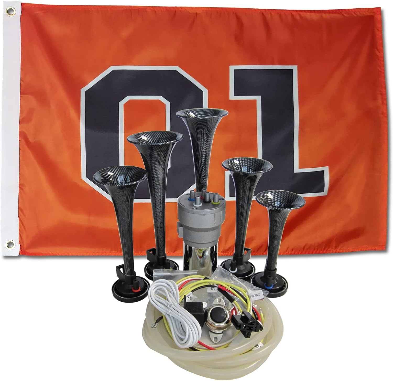 Dixie Air Horn Dixieland Premium Full 12 Note Version Carbon Fiber Look with