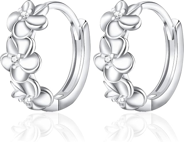 Sterling Silver Hoop Earrings, Silver Hoop Earrings for Women, Jewelry Gifts for Girl Teen Sister Daughter
