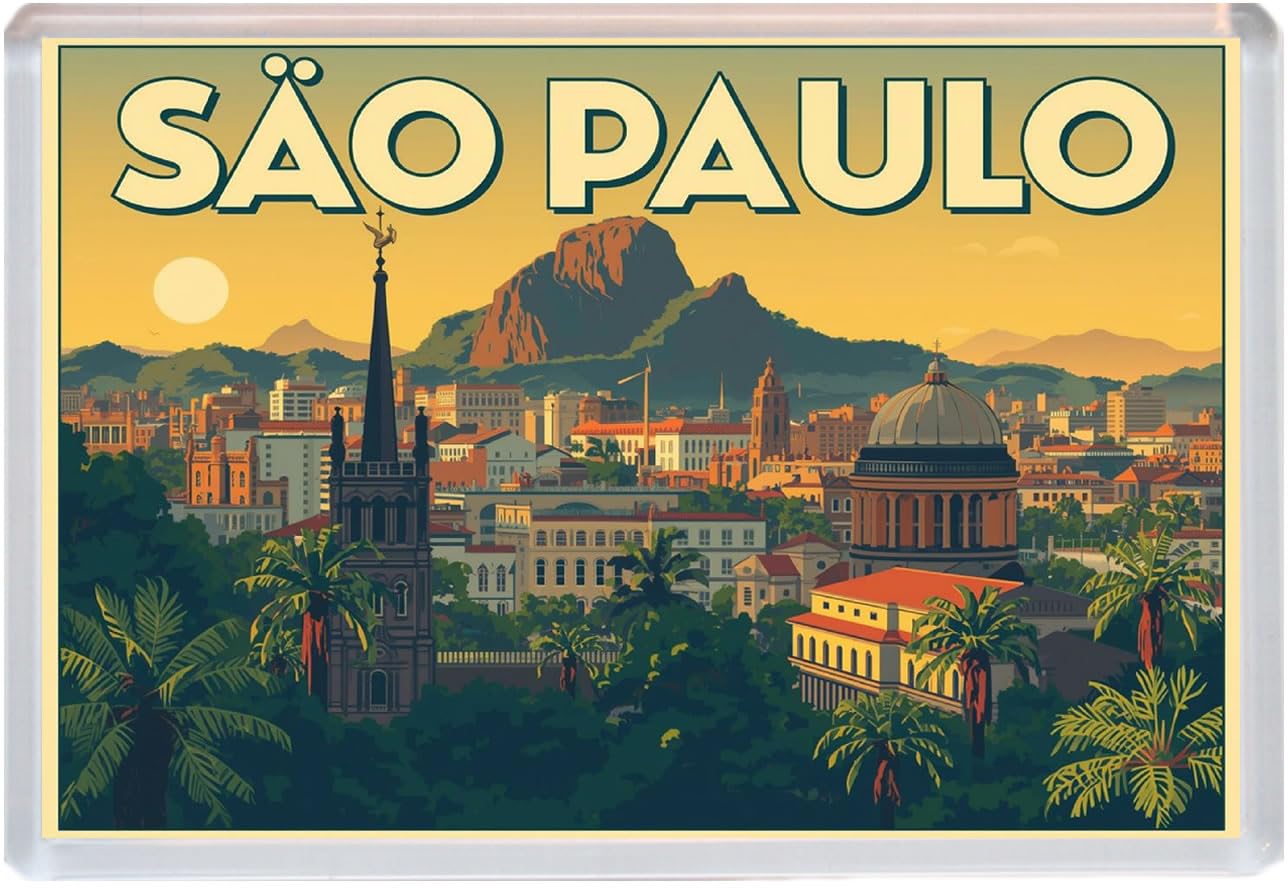 Baked Bean Store Multicolor Sao Paulo - Brazil - France - Jumbo Artistic Fridge Magnet 96 X 67Mm Bbsfhm3115