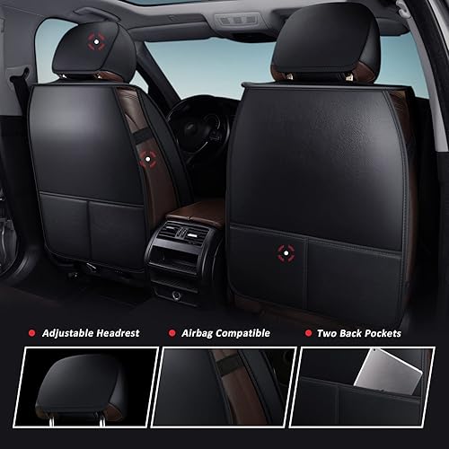Miniatura 5 de MIROZO - Fundas de asiento delanteros, fundas de cojín de vehículo transpirables para la mayoría de Sedan, camiones y todoterrenos, para Explorer,
