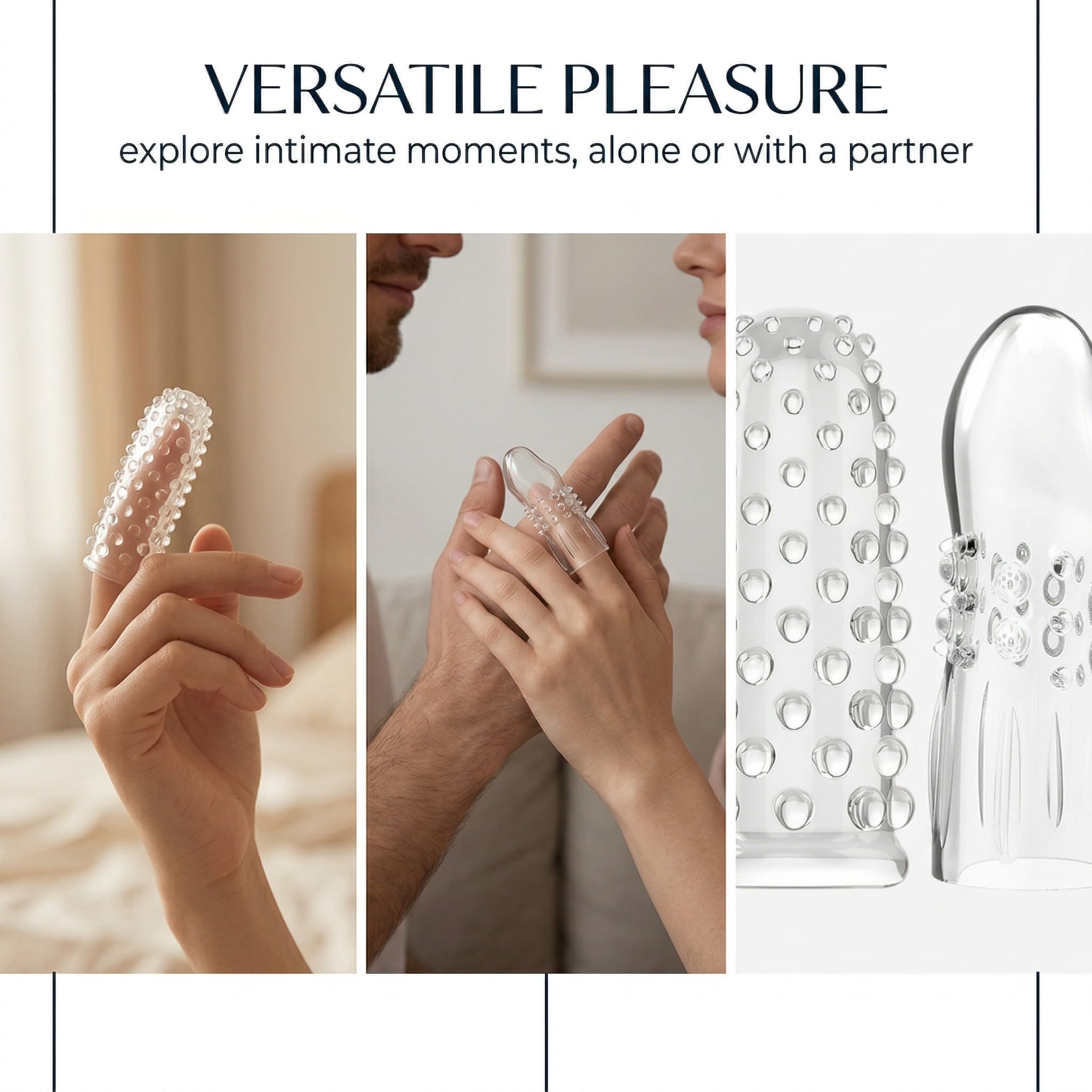 4 Pezzi Proteggi Dita Erotici, Manicotti per Massaggio Alle Dita Punto G, Finger Stimolatore per Clitoride Facili da Trasportare Sex Toys per Coppie(Trasparente)