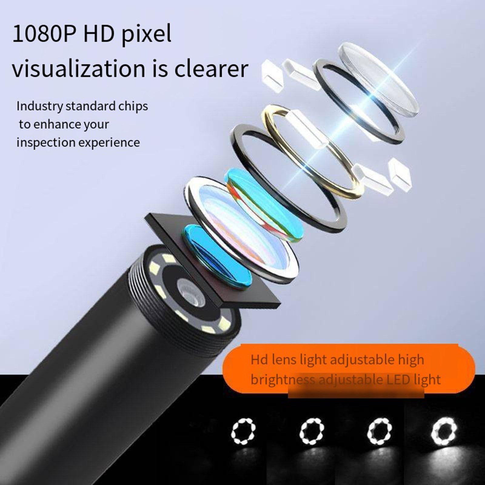 5-calowa kamera przemysłowa IPS LCD endoskopowa 8 mm 1080P HD cyfrowa kamera inspekcyjna z 8 diodami LED do kontroli samochodu,2-lens-2M