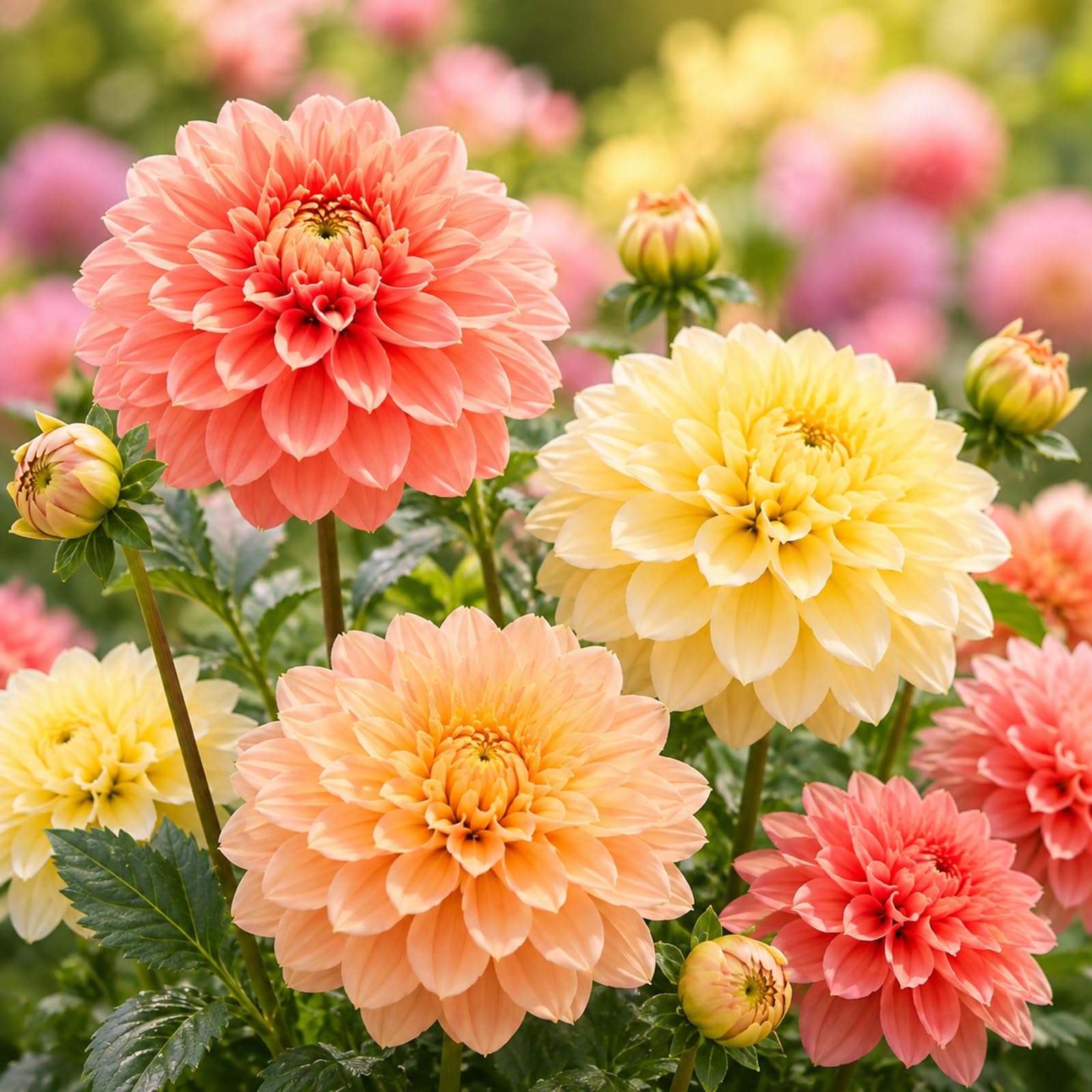 Schattentolerante Premium,mehrjährig, üBerraschend Wachsend, GemüTliche Gartenoase-Pflegeleicht-8 Dahlien-A