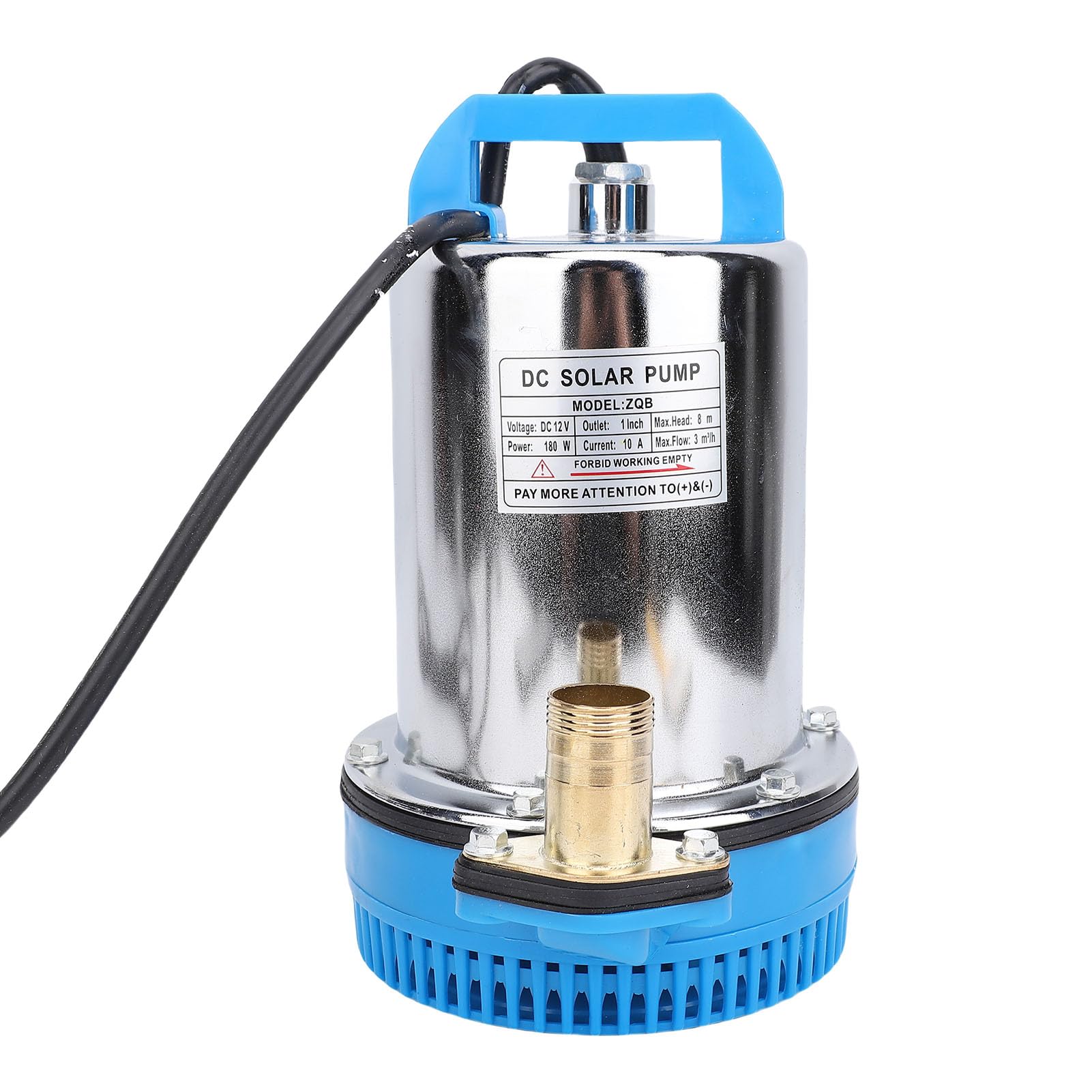 AUNMAS Bomba Sumergible de 12 V, 180 W, Elevación de 26,2 Pies, Flujo de h, Acero Inoxidable con Motor de Cobre, Interruptor de Flotador Automático para Drenaje de Sótano, Piscina y