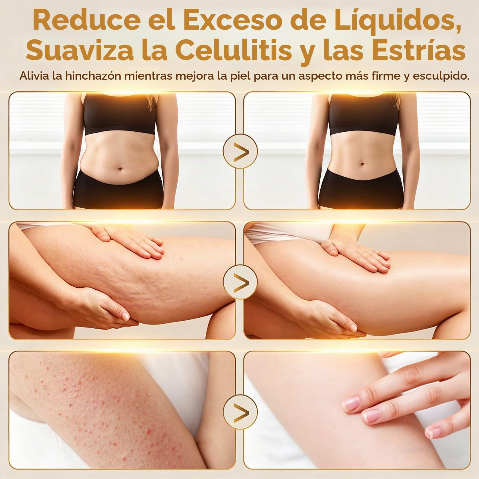 Masajeador de drenaje linfático 4 en 1,Masajeador Anticelulitis Reductor, Ayuda a Reducir las Estrías y la Celulitis, para Piernas, Brazos y Vientre,Tensar la Piel