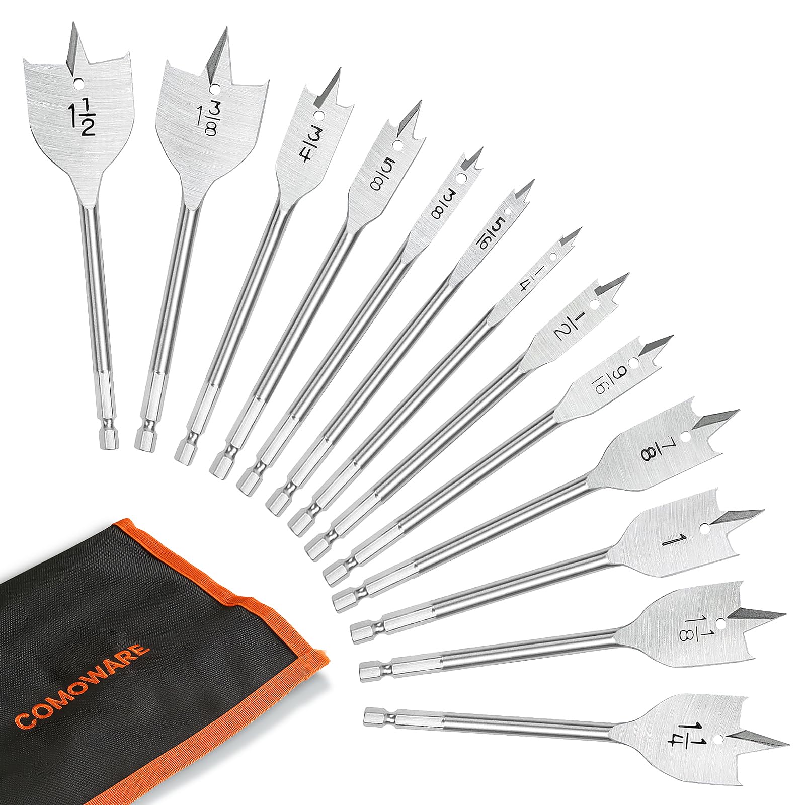 COMOWARE Spade Drill Bit Set - 6 Pcs -8