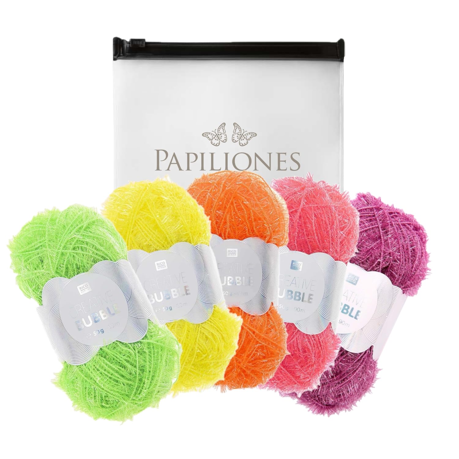 Pelotes Creative Bubble lot de 5 fils de qualité supérieure menthe jaune rouge
