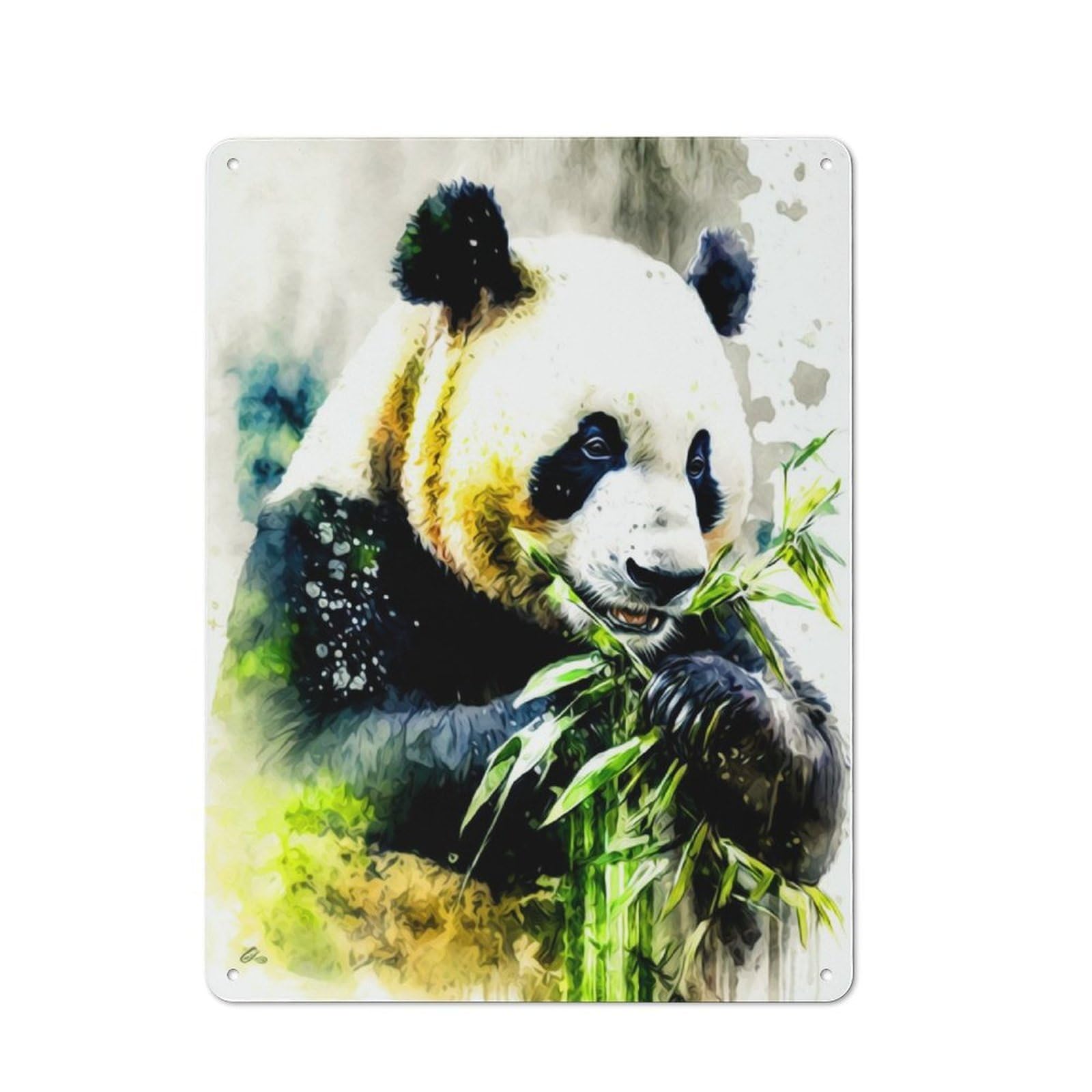 Modern Vintage Panda Office Metal Sign 40x30cm, Creative Space Decor for Home Office, Reading Corner Or Bedroom