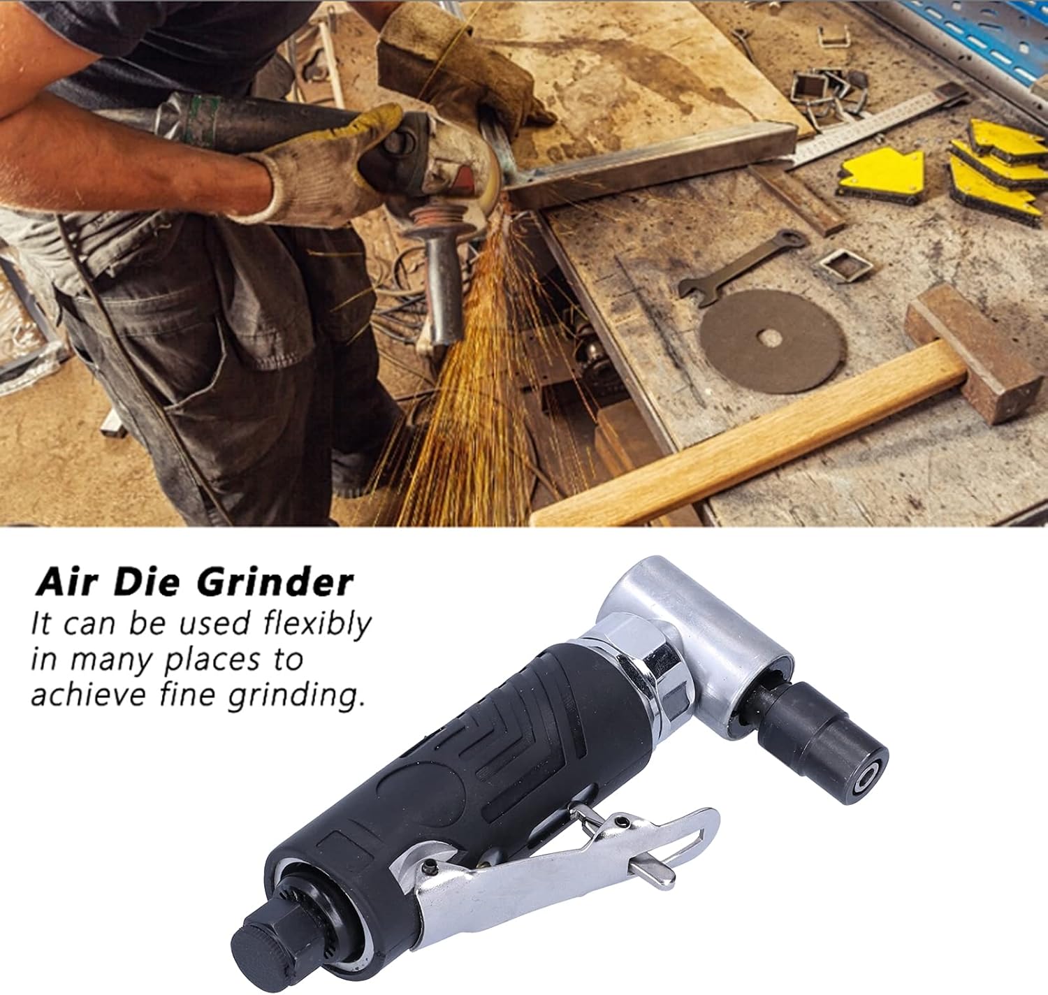 エアーリューター エアーグラインダー 空気圧研削盤 3mm 6mmチャック 4000rpm 空気消費量4cfm レンチ付き 研削バフツール