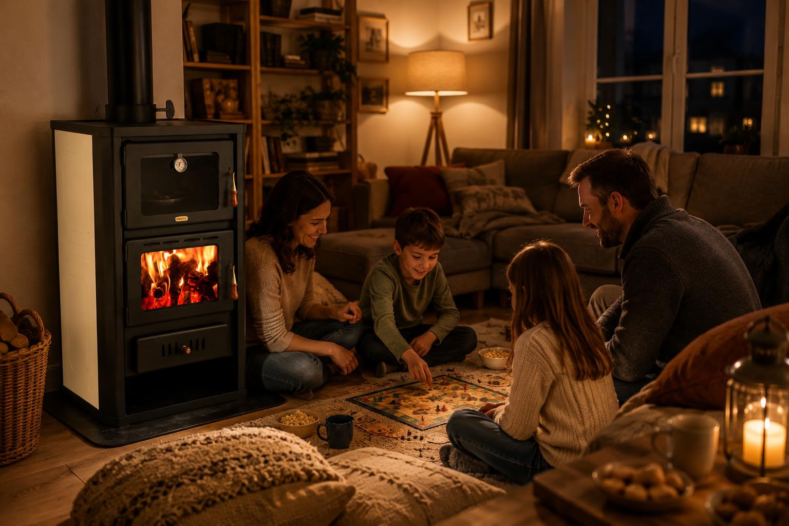 Stufa a legna 5+15 kW con forno e serbatoio di ritorno Prity FGW15