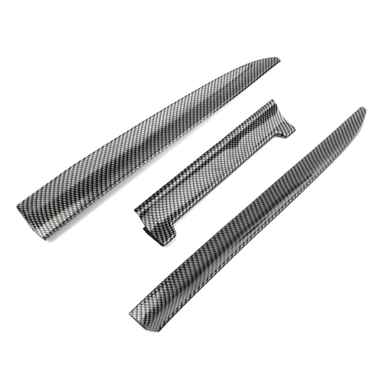 ala alerón 3 Unids/Set Fibra De Carbono Color Coche Alerón Trasero Cola Maletero Techo Labio Divisor Trim Universal
