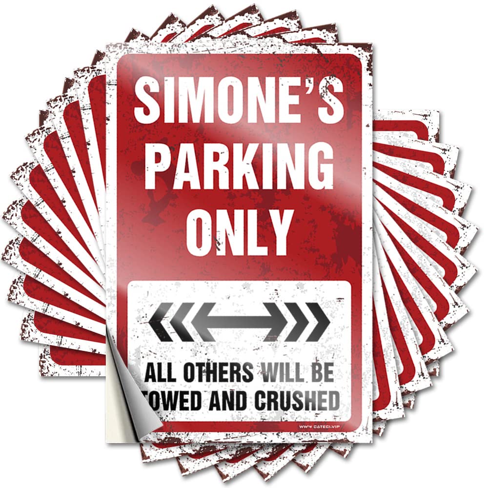 Simone's Parking Only Room Decorations Aesthetic Fun - Bumper Wall Waterproof Decal(12X18CM)