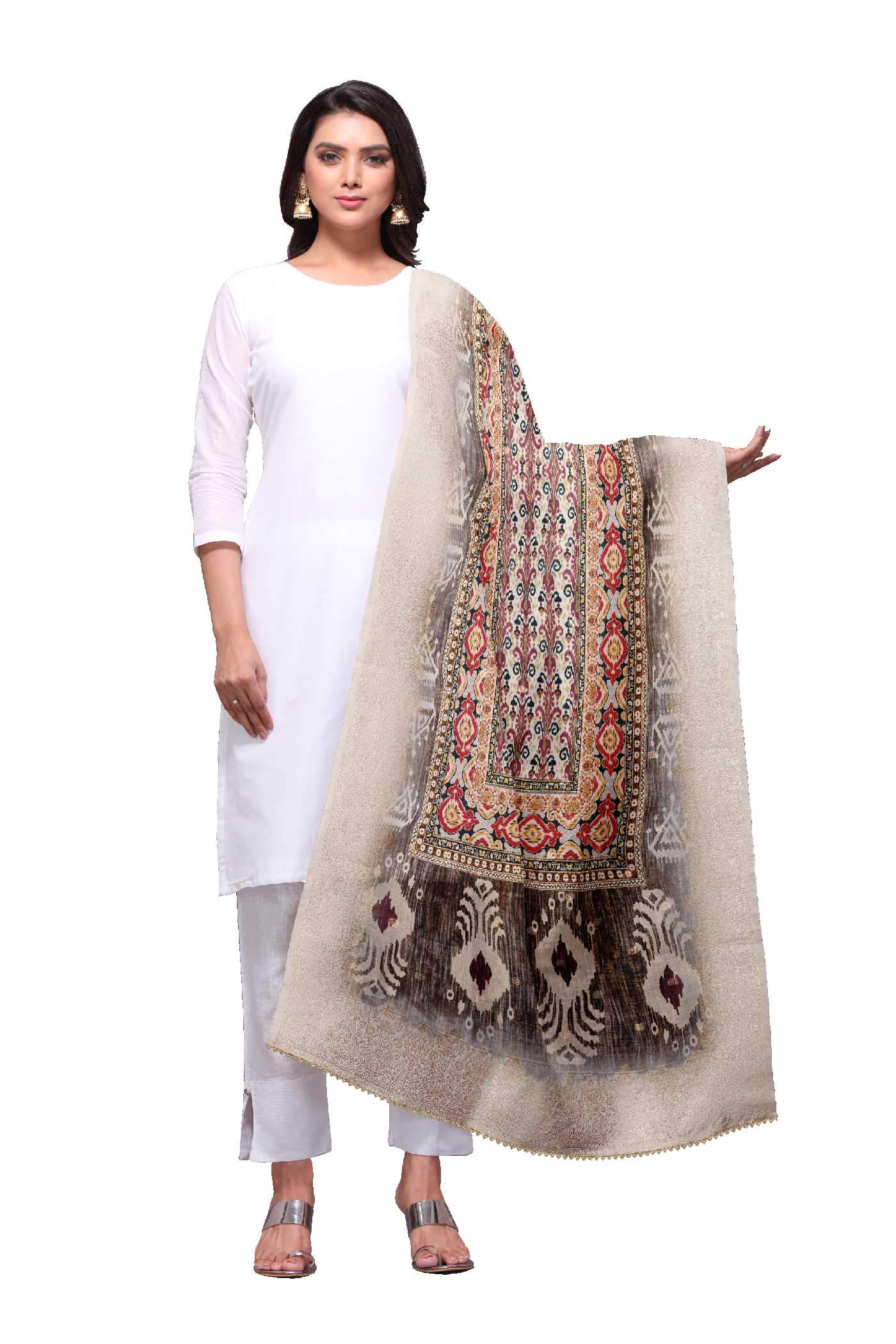 ™ Jacquard Banarasi Traditional Silk Dupatta for Women (Free Size)-image-46