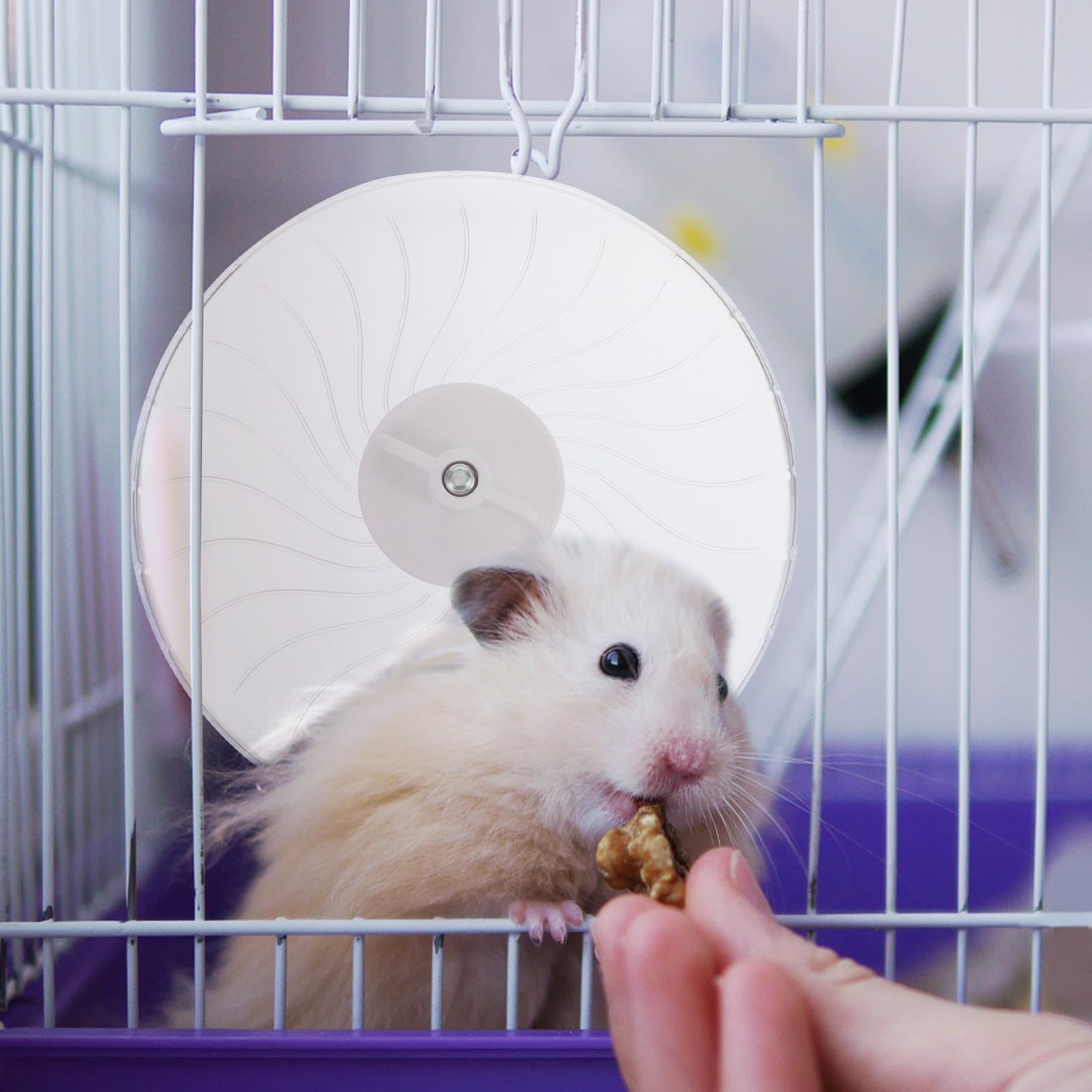 BESTonZON Hamster Exercise Wheel Transparent Plastic Silent Running Wheel for Hamsters, Mice & Gerbils Low Noise Small Pet Toy with Smooth Edges (14x14cm) 1