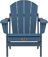 Vista 12 de SERWALL Sillas plegables Adirondack resistentes a la intemperie para exteriores, patio, césped, jardín, terraza trasera, hoguera, color azul